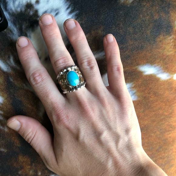 HYO Silver RimRock Turquoise Ring - Picture 6 of 7